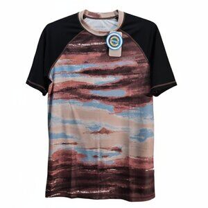 NWT | VAYAGER Abstract Earth-Tone Print Swim Shirt | UPF 50+ | Small